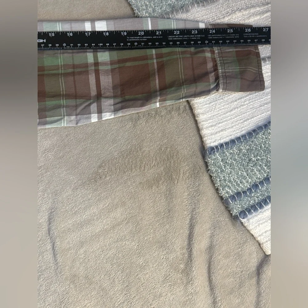The North Face Plaid Long Sleeve Button Down Green Brown Cotton Shirt Men’s XL